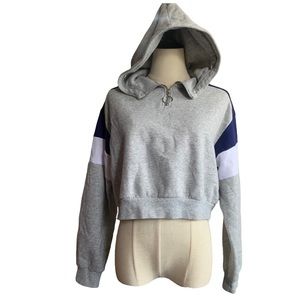 H&M  Cropped Grey and Blue Hoodie